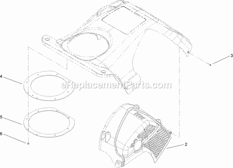 Upper Shroud Assembly Diagram and Parts List for 33005 260000001-260999999 - 2006 Lawn Boy Snow Blower